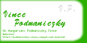 vince podmaniczky business card